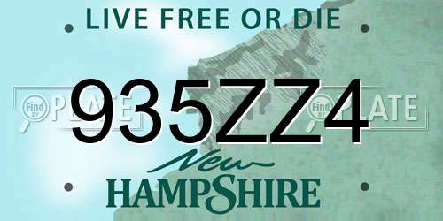 935ZZ4 New Hampshire License Plate