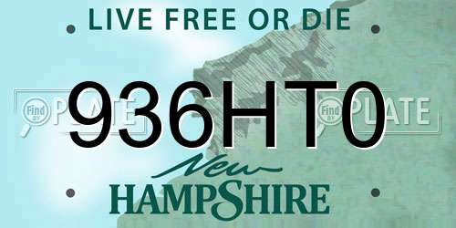 936HT0 New Hampshire License Plate