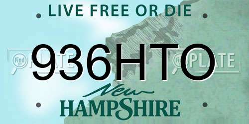 936HTO New Hampshire License Plate