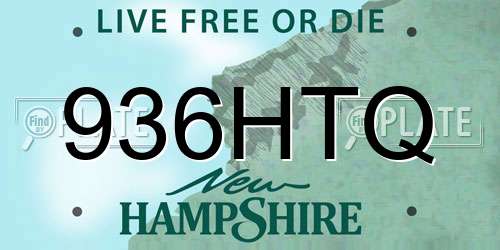 936HTQ New Hampshire License Plate