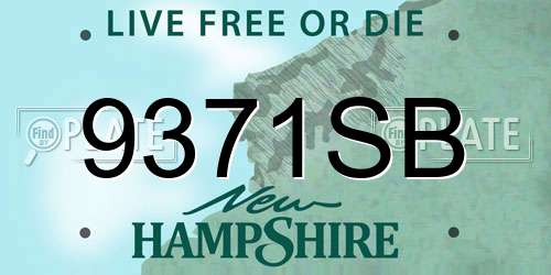 9371SB New Hampshire License Plate