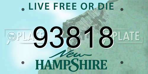 93818 New Hampshire License Plate