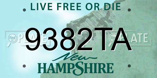9382TA New Hampshire License Plate