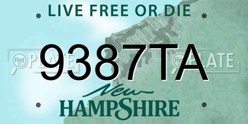 9387TA New Hampshire License Plate