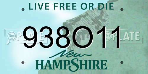 938O11 New Hampshire License Plate