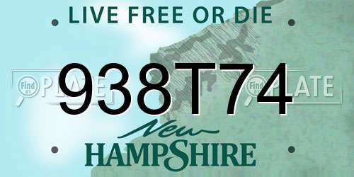 938T74 New Hampshire License Plate