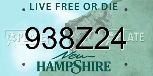 938Z24 New Hampshire License Plate