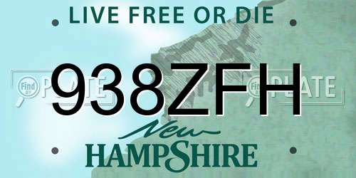938ZFH New Hampshire License Plate