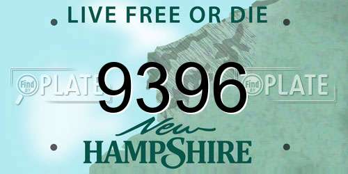 9396 New Hampshire License Plate