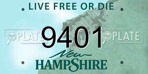 9401 New Hampshire License Plate