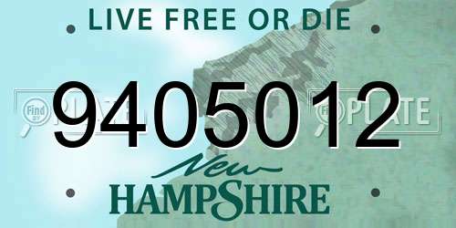 9405012 New Hampshire License Plate