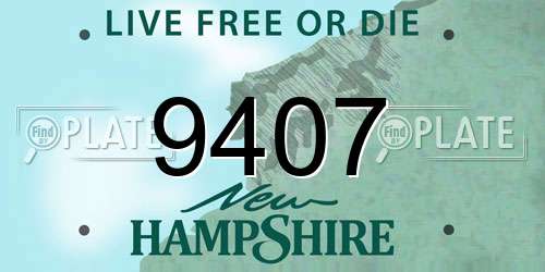9407 New Hampshire License Plate