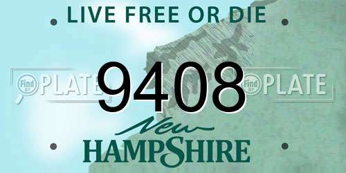 9408 New Hampshire License Plate