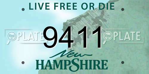 9411 New Hampshire License Plate