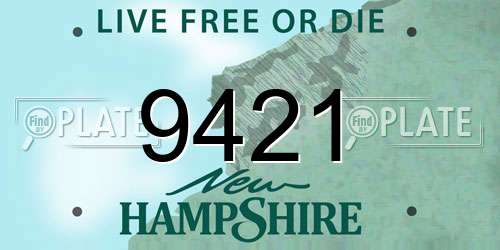 9421 New Hampshire License Plate