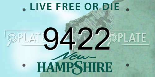 9422 New Hampshire License Plate