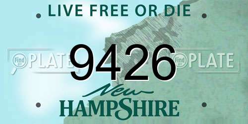 9426 New Hampshire License Plate