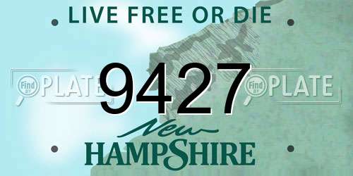 9427 New Hampshire License Plate