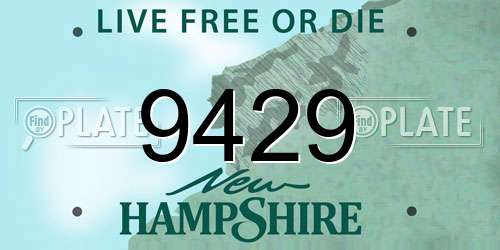 9429 New Hampshire License Plate