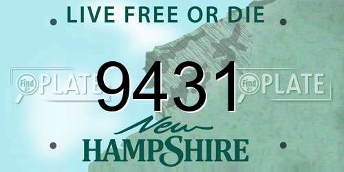 9431 New Hampshire License Plate