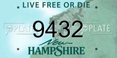 9432 New Hampshire License Plate