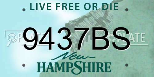 9437BS New Hampshire License Plate