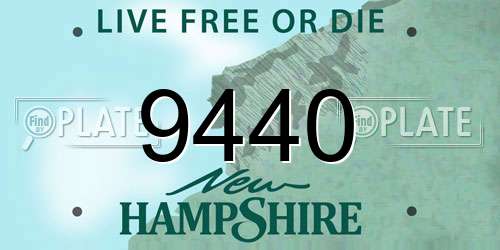 9440 New Hampshire License Plate