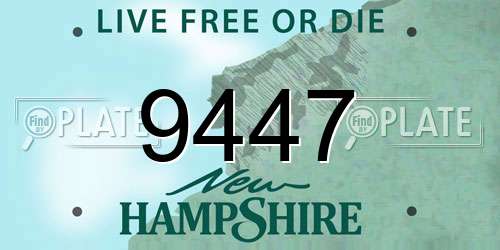 9447 New Hampshire License Plate