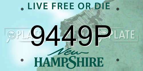 9449P New Hampshire License Plate