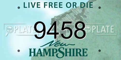 9458 New Hampshire License Plate