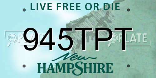 945TPT New Hampshire License Plate