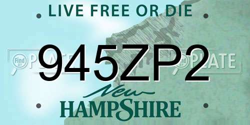 945ZP2 New Hampshire License Plate