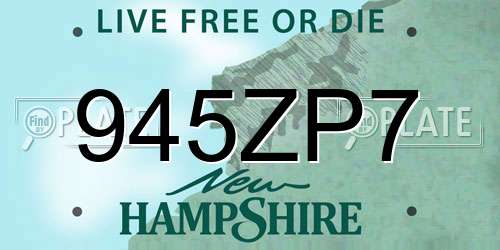 945ZP7 New Hampshire License Plate