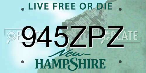 945ZPZ New Hampshire License Plate