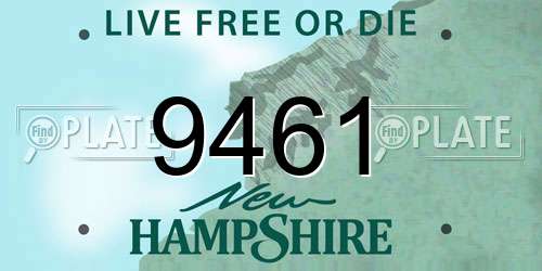 9461 New Hampshire License Plate