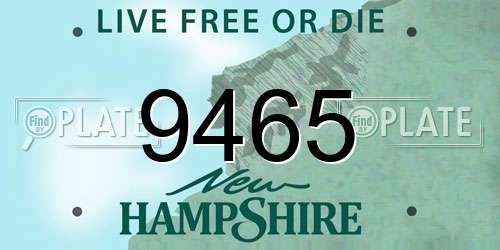 9465 New Hampshire License Plate