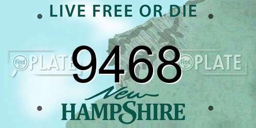 9468 New Hampshire License Plate