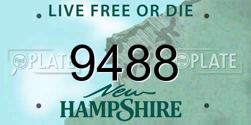 9488 New Hampshire License Plate