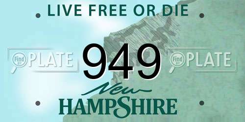 949 New Hampshire License Plate