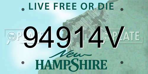 94914V New Hampshire License Plate