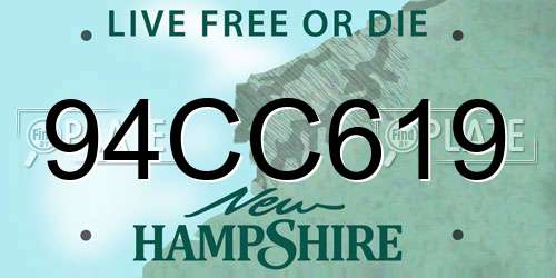 94CC619 New Hampshire License Plate