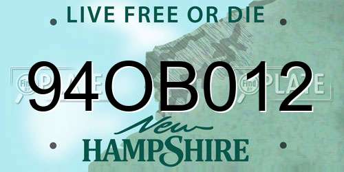 94OB012 New Hampshire License Plate