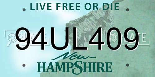 94UL409 New Hampshire License Plate