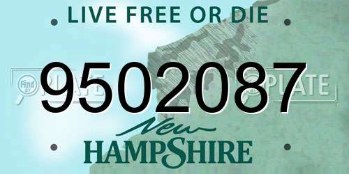 9502087 New Hampshire License Plate
