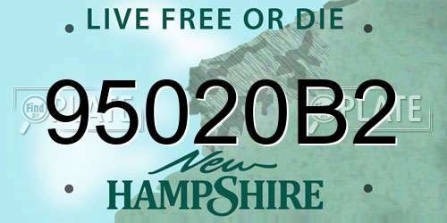 95020B2 New Hampshire License Plate