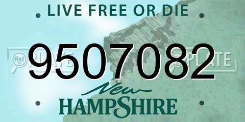 9507082 New Hampshire License Plate