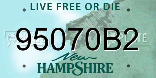 95070B2 New Hampshire License Plate