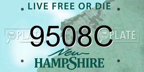9508C New Hampshire License Plate
