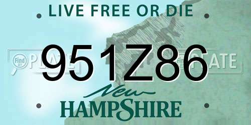 951Z86 New Hampshire License Plate