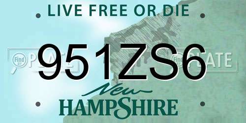 951ZS6 New Hampshire License Plate